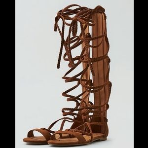 American Eagle Gladiator Sandals Tan 9